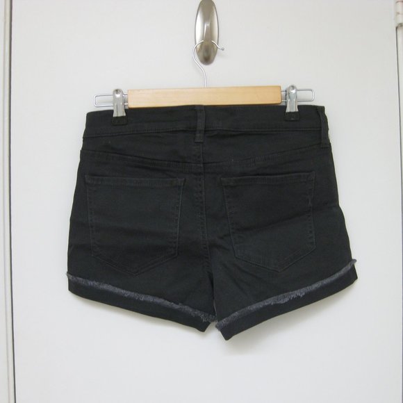 NWT Express black denim frayed hem shorts 2 - Picture 4 of 8